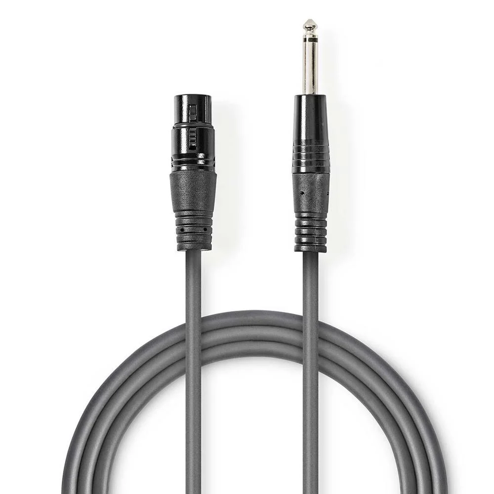 Cabo de Áudio Xlr Femea Jack 6.35 Macho 1.5mt