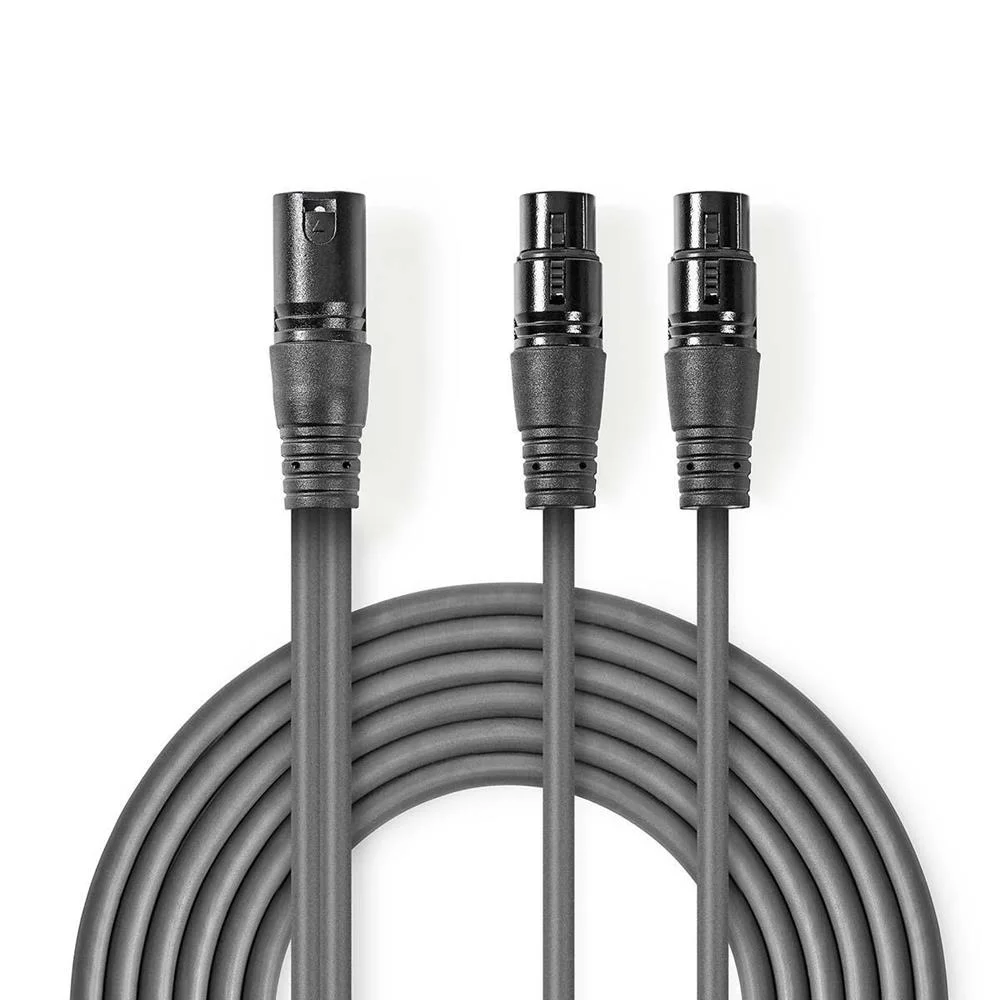 Cabo de Áudio XLR Compensado | XLR macho de 3 pin.