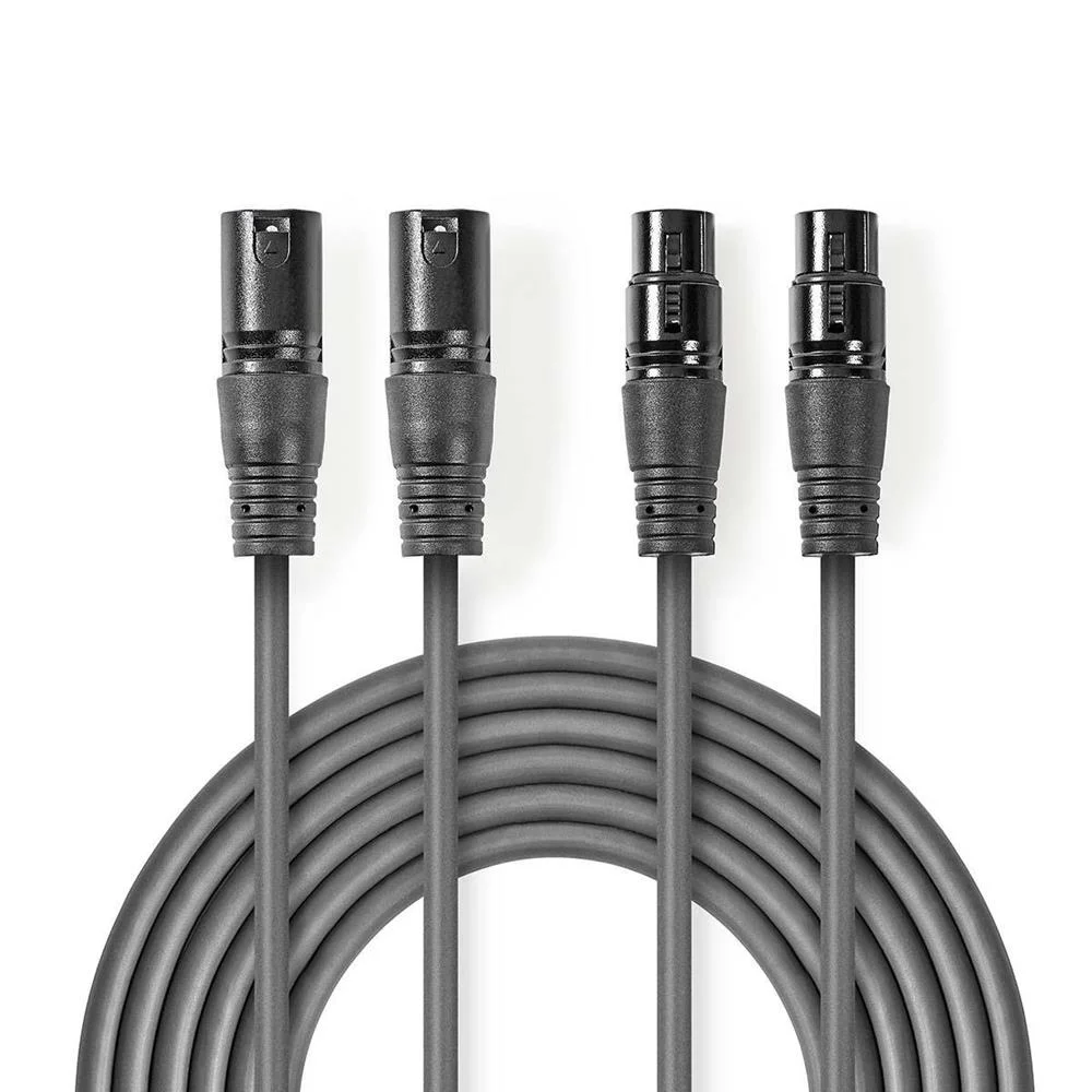 Cabo De Áudio Compensado Xlr  2x Xlr Macho De 3 .