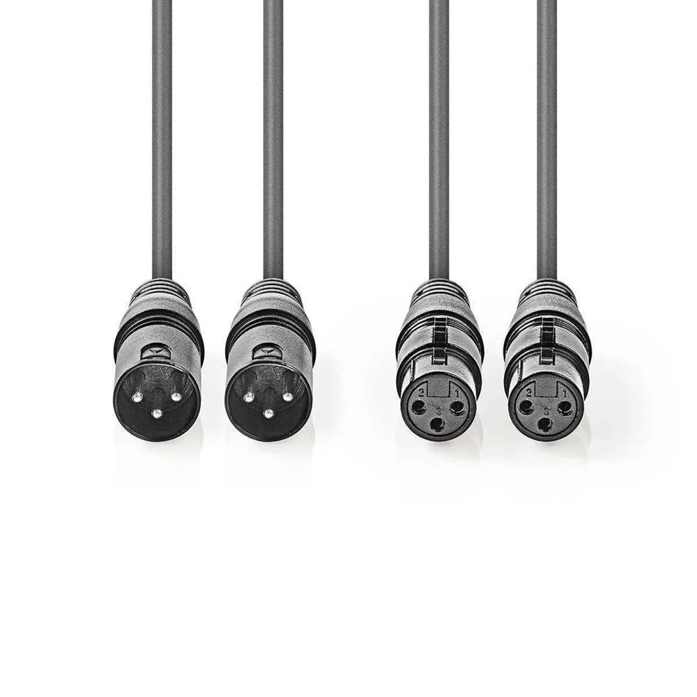 Cabo De Áudio Compensado Xlr  2x Xlr Macho De 3 .
