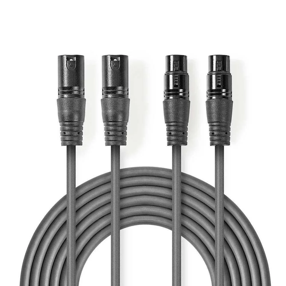 Cabo De Áudio Compensado Xlr  2x Xlr 3 Pin Mascu.