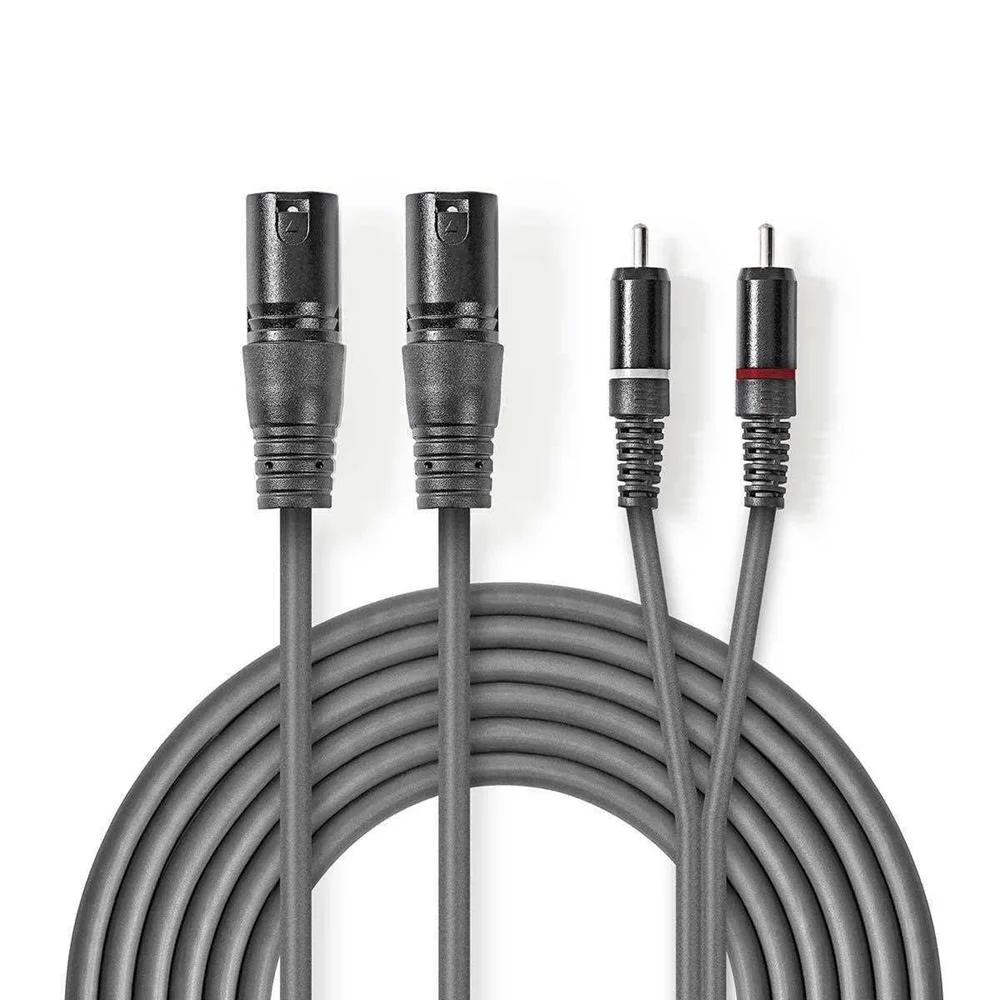 Cabo De Áudio Xlr 2x Xlr Macho De 3 Pinos - 2x
