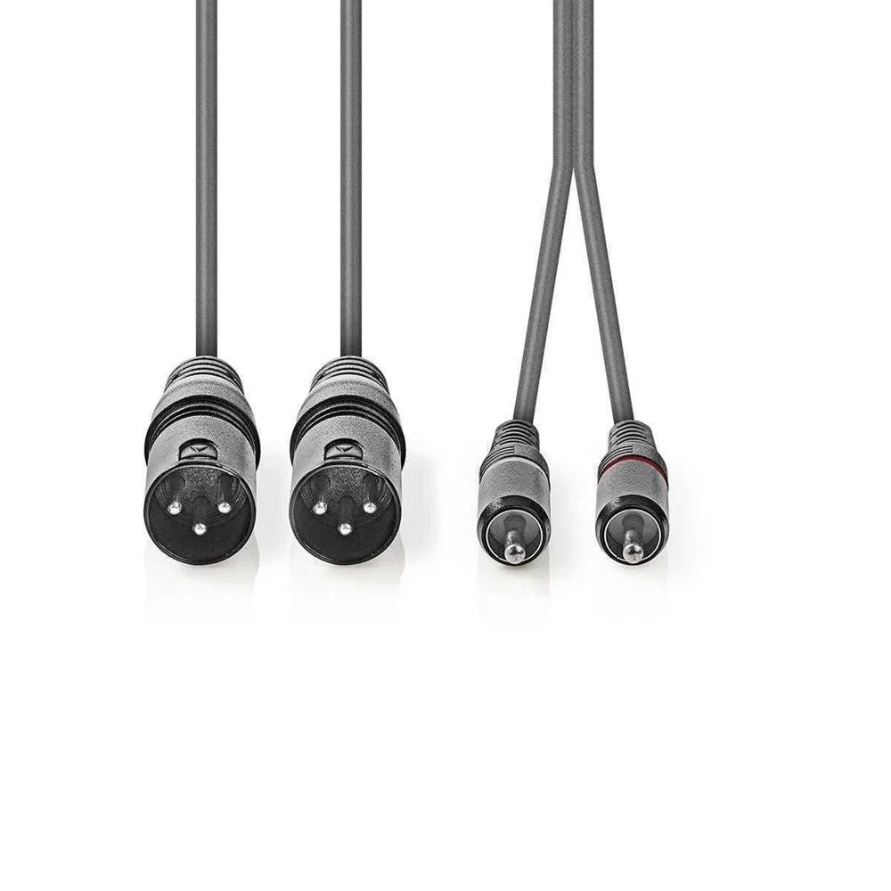 Cabo De Áudio Xlr 2x Xlr Macho De 3 Pinos - 2x