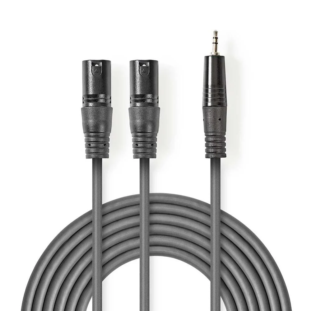 Cabo De Áudio 2x Xlr Macho De 3 Pinos 3,5 Mm Mac