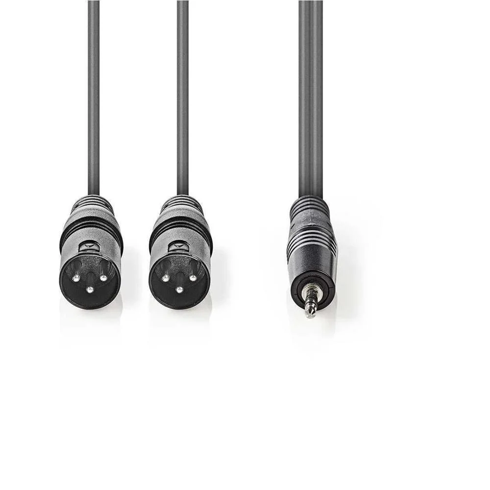 Cabo De Áudio 2x Xlr Macho De 3 Pinos 3,5 Mm Mac