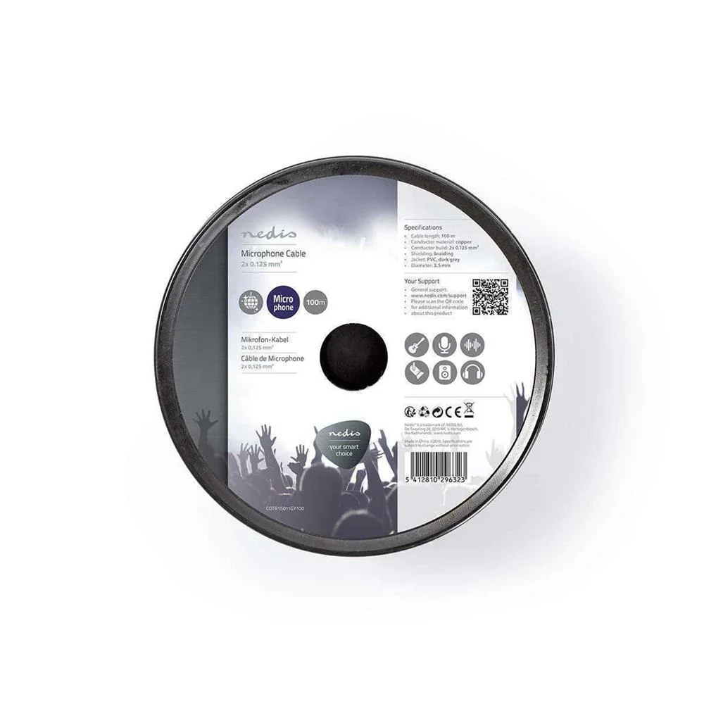 Cabo de Microfone  2x 0,125 Mm²  100 M  em Bob.