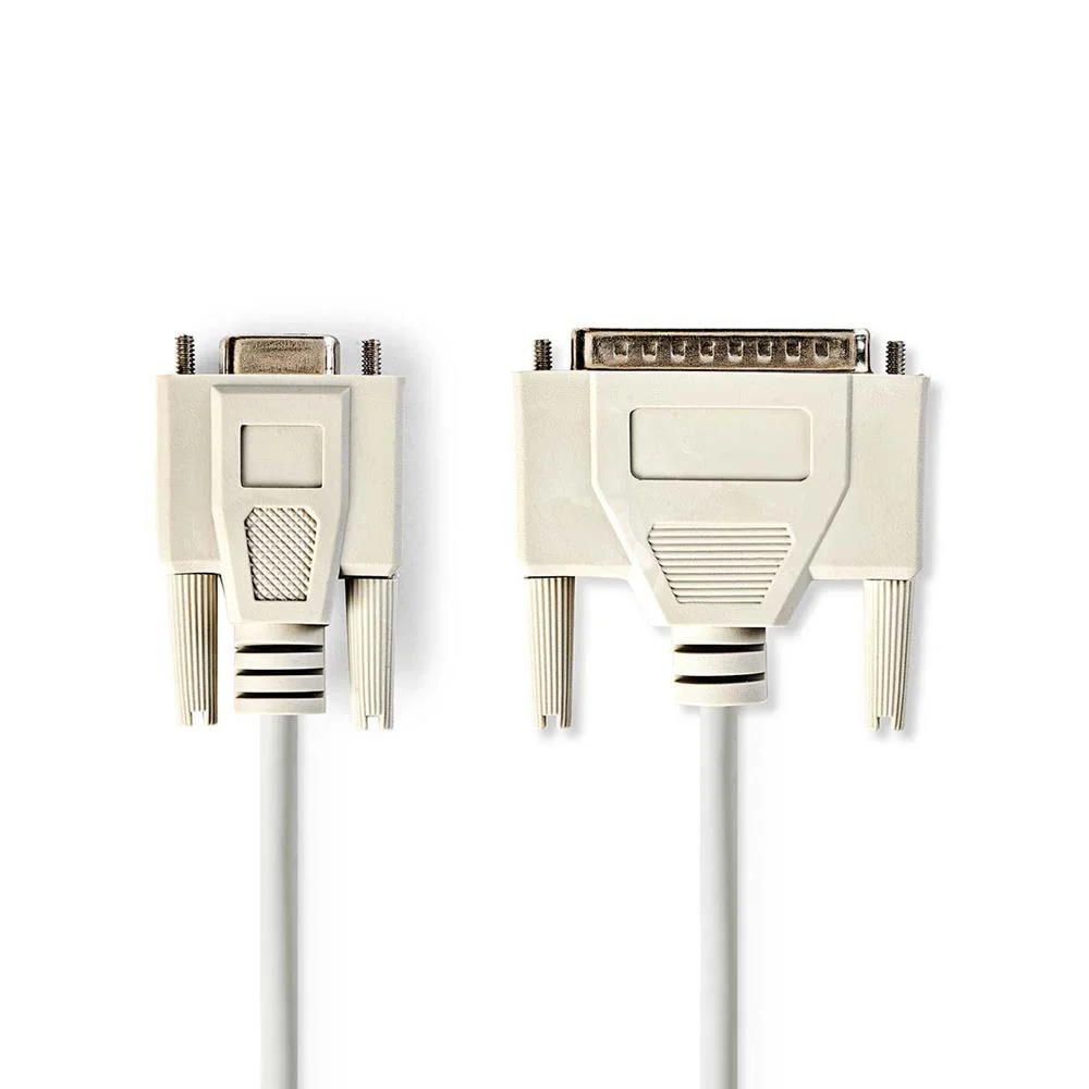 Cable Serie | D-Sub 9 Pines Hembra | D-Sub 25 Pines Macho | Niquelado | 2.00 M | Redondo | Pvc | Mar