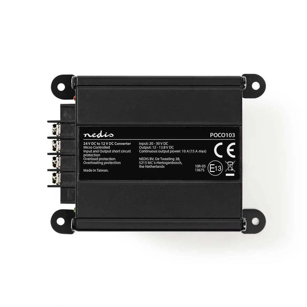 Convertidor de Poder | Coche Alimentado | 24 V Dc | 12 V Dc | 120 W | Terminal de Tornillo | Equipad