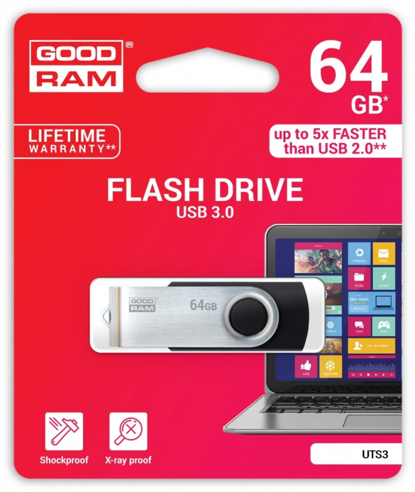 Pendrive Goodram Uts3 Usb 3.1 Preto