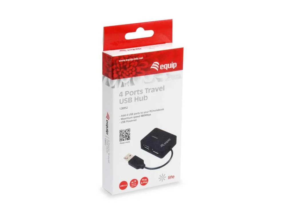 Equip Life Hub 4 Ports Usb 2.0 Black