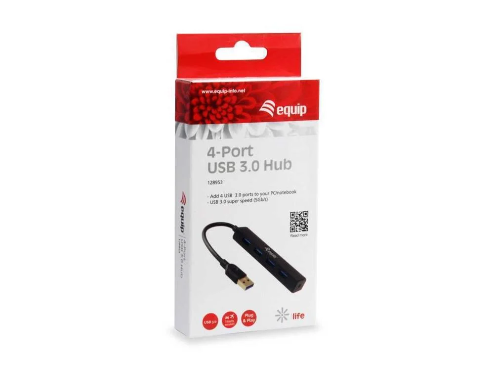 Equip Life Hub 4 Ports Usb 3.0 Black