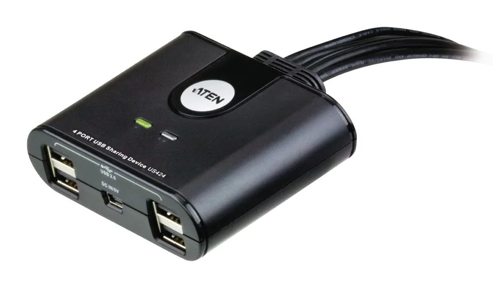 Comutador Usb Preto de 4 Portas