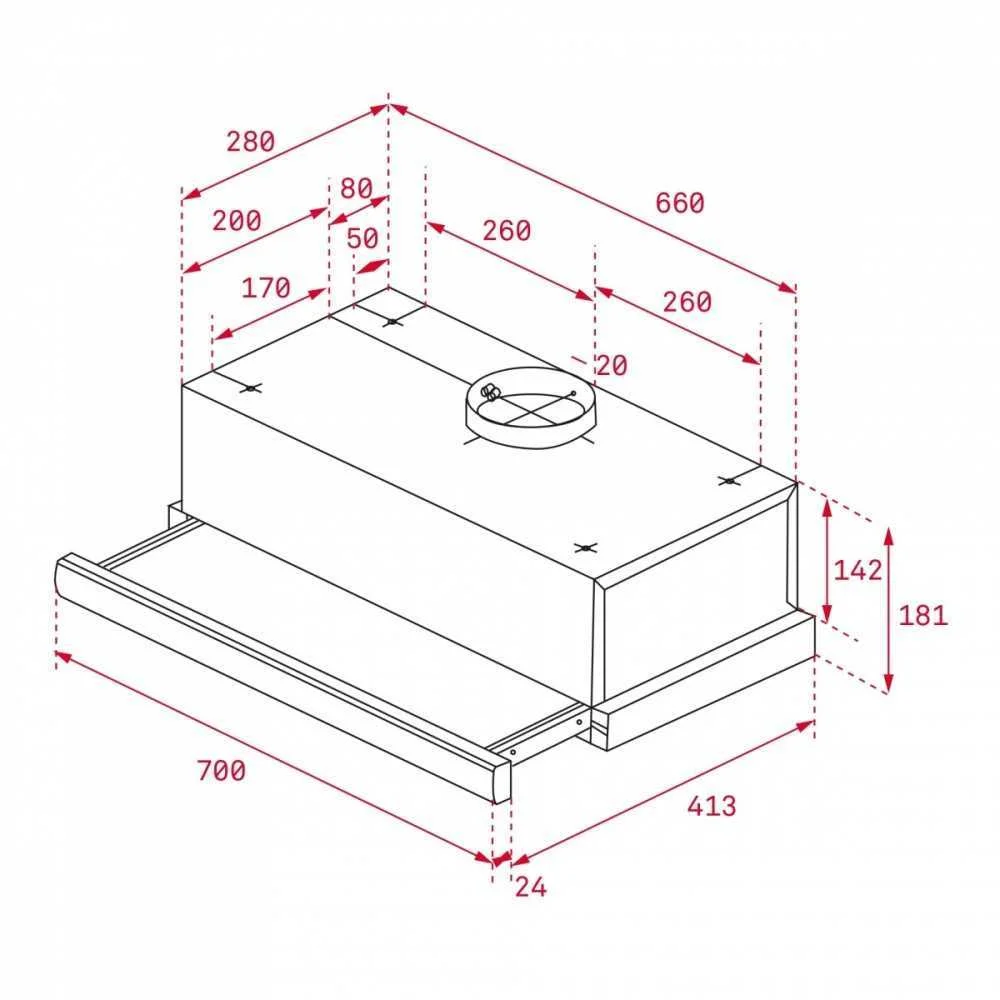 Telescopic Hood Tl 6420 White