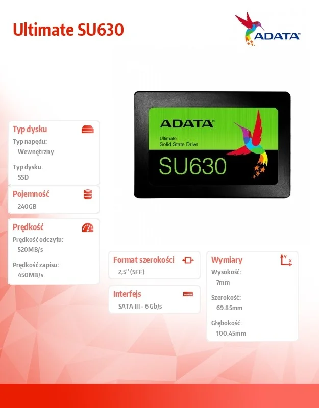 Disco Duro Adata Ultimate Su630 240 Gb SSD 