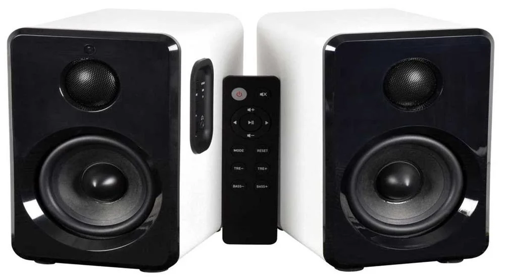 Active Bluetooth Bookshelf Speakers White
