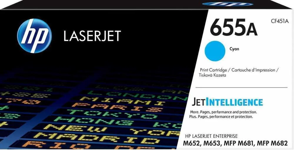 Hp Toner Cart. Cf451a (655a) F?r Lj Enterprise M652/M653/ M681/M682 Cyan