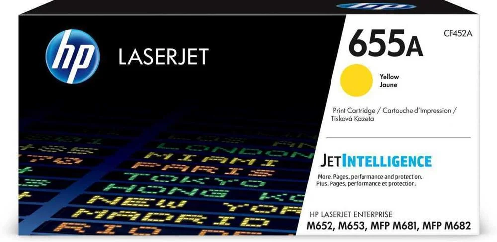 Hp Toner Cart. Cf452a (655a) F?r Lj Enterprise M652/M653/ M681/M682 Yellow