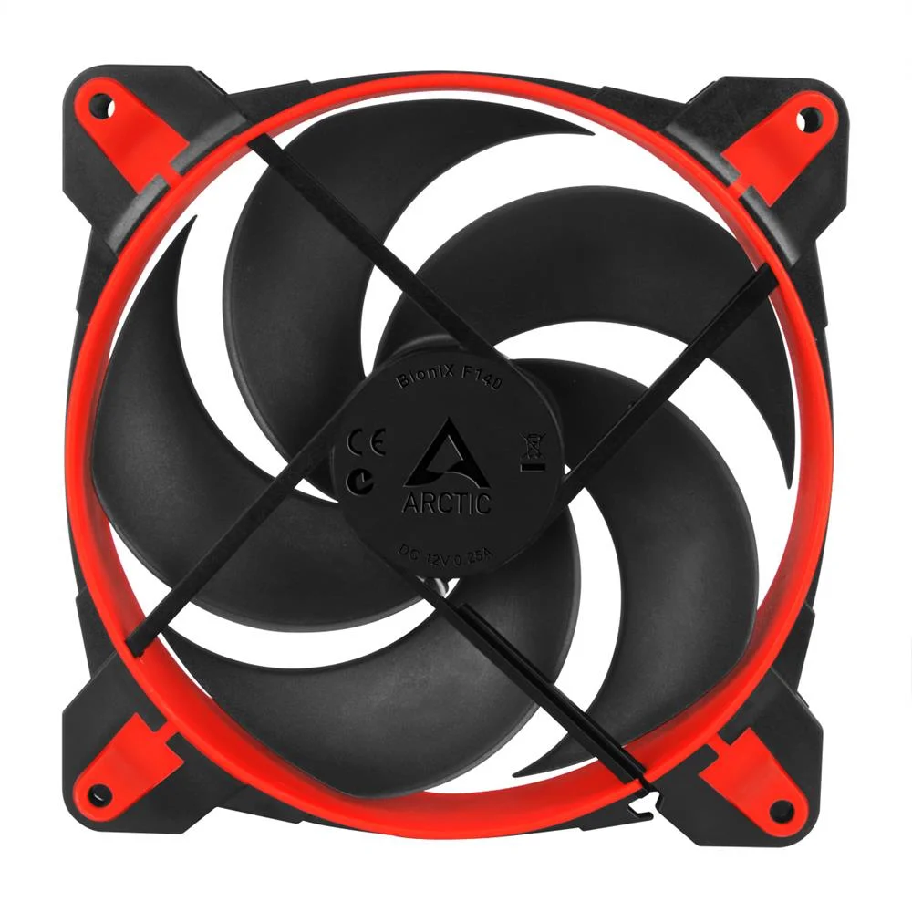 Arctic Bionix P140 (Red)  Pressure-Optimised 140 Mm Gaming Fan With Pwm Pst