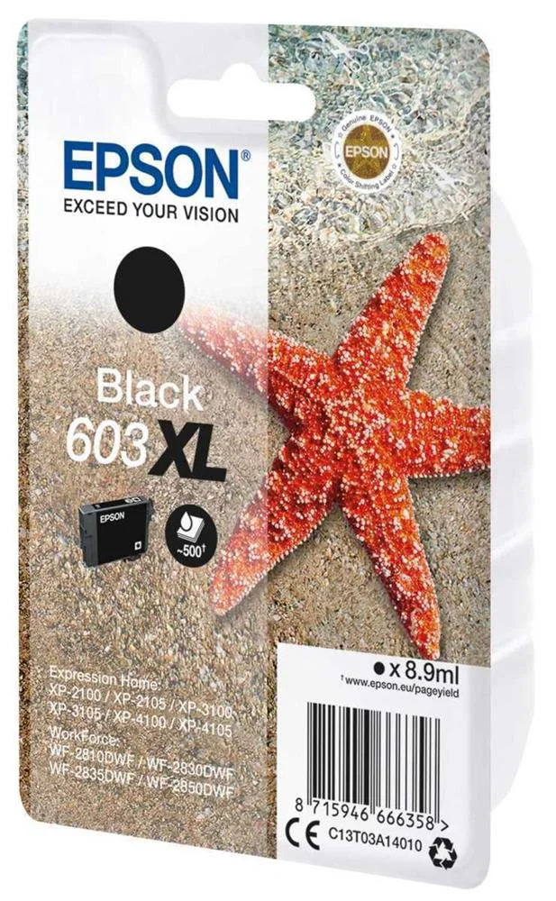 Tinteiro Epson 603 Preto Xl + Alarme Rf - Wf-28xx, Xp-2100/2105/3100/3105/4100/4105