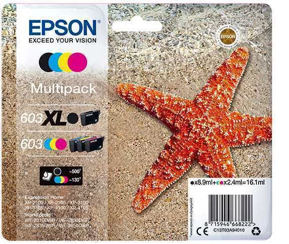 Tinteiro Epson 603 Multipack 4 Cores Xl - Xp-2100/2105/3100/3105/4100/4105, Wf-28xx