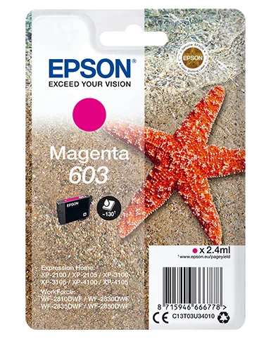 Tinteiro Epson 603 Magenta + Alarme Rf - Workforce Wf-28xx & Expression Home Xp-210x/310x/410x
