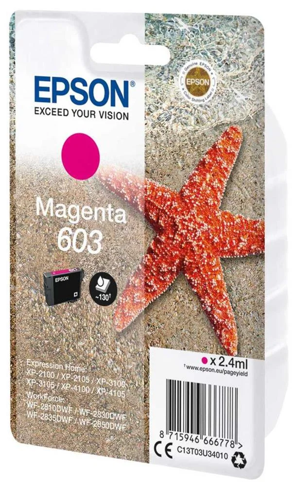 Tinteiro Epson 603 Magenta + Alarme Rf - Workforce Wf-28xx & Expression Home Xp-210x/310x/410x