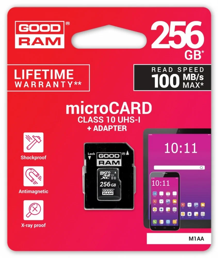 Mem Micro Sd 256gb Goodram M1AA Cl10 Uhs-I+Adapt