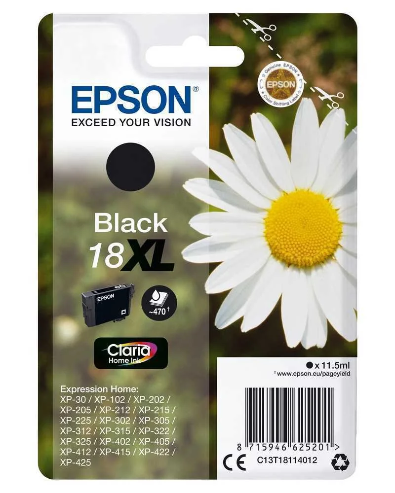 Epson Tinteiro Preto 18xl Xp102/Xp205/Xp305/Xp405.
