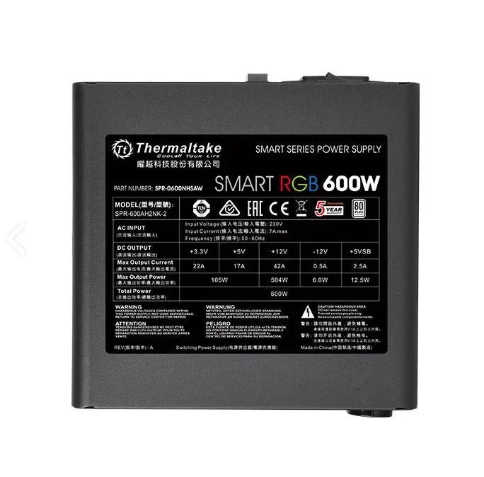 Smart 600w Rgb (80+ 230v Eu, 2xpeg, 120mm, Single.