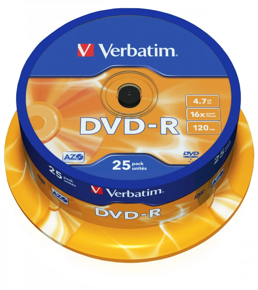 Verbatim Dvd-R 16x 4.7gb 120min Matt Silver Bobin.