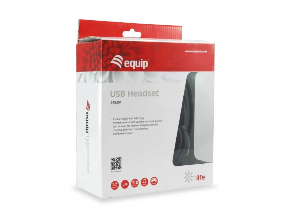 Equip Life Headset C/ Micro Função Mute e Vol Usb #Black Friday#