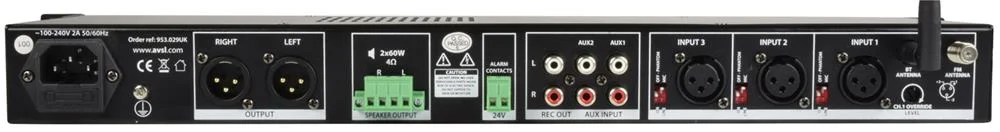 Amplificador 1u Montagem em Rack Usb/Fm/Bt 2x60w