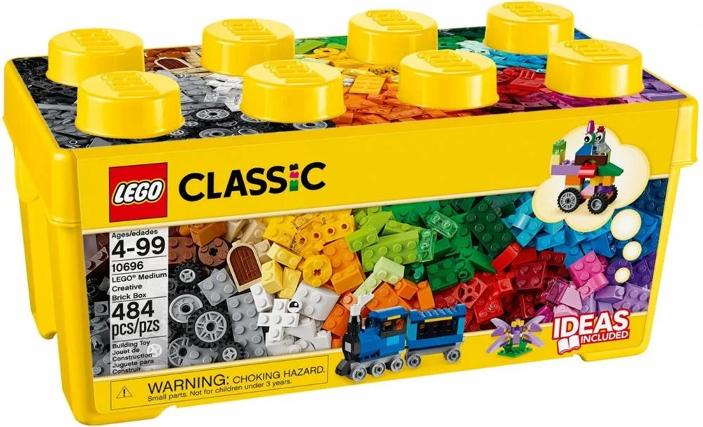Lego Classic: Caixa Média de Peças Criativas Lego | Idades 4-99 | 484 Peças | Item 10696