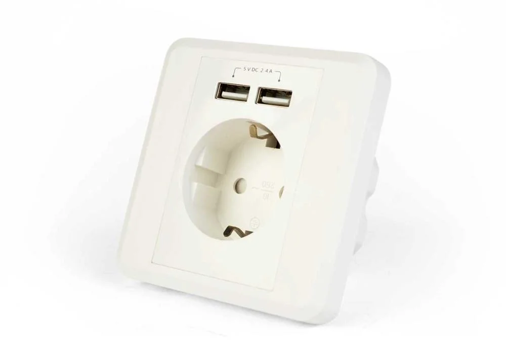 Tomada Interior De Parede C/ 2 Usb - Gembird
