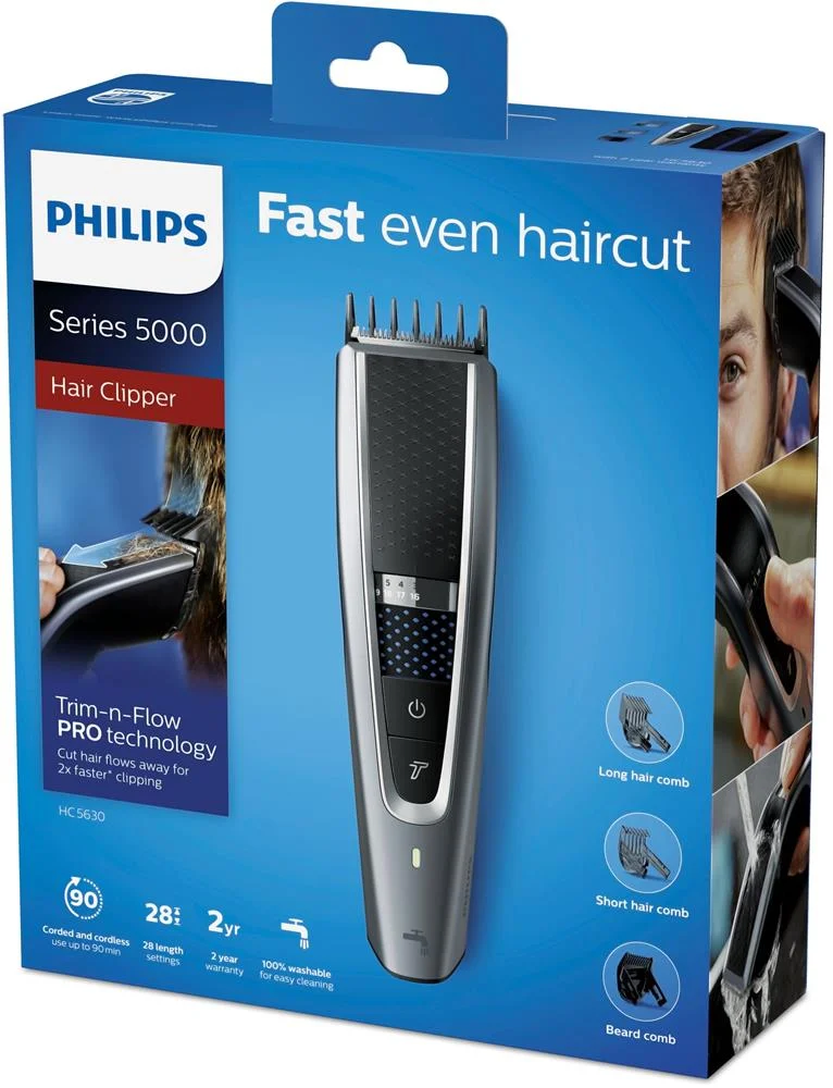 Philips 5000 Series Hc5630/15 Hair Trimmers/Clipper Black  Silver