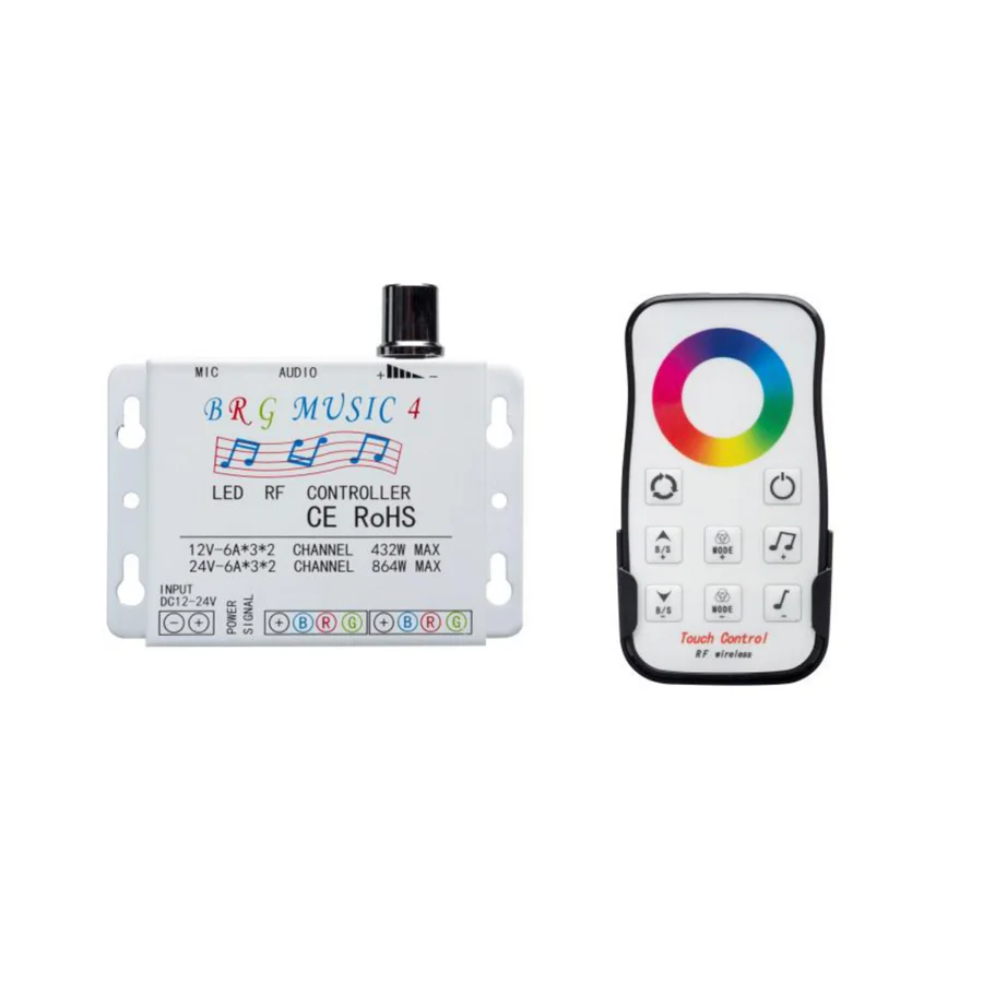 Controlador Musical Para Fita Rgb - Rf E Wireless