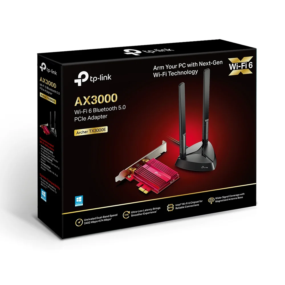 Placa de Rede Wifi Pci Express Tp-Link Archer Tx3000e  3000mbps 2.4/5ghz