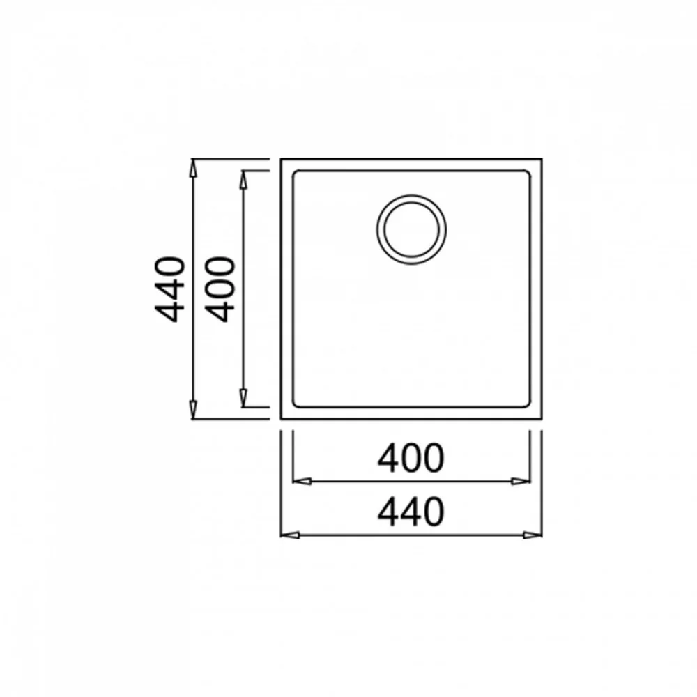 Sink Suspended Square 40.40 Tg Black