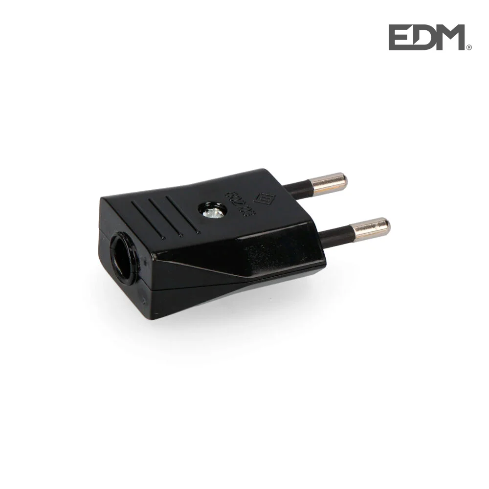 Ficha 10a 250v Preto Retractilada Edm