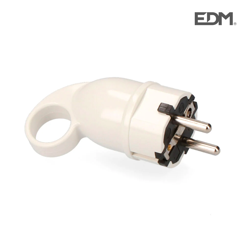 Ficha Schuko 4.8mm T/Tl Branco com Anilha Par.