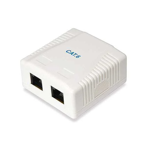 Equip Aufputzdose Cat6  2xrj45 Utp         Ral 9010 Reinweiß