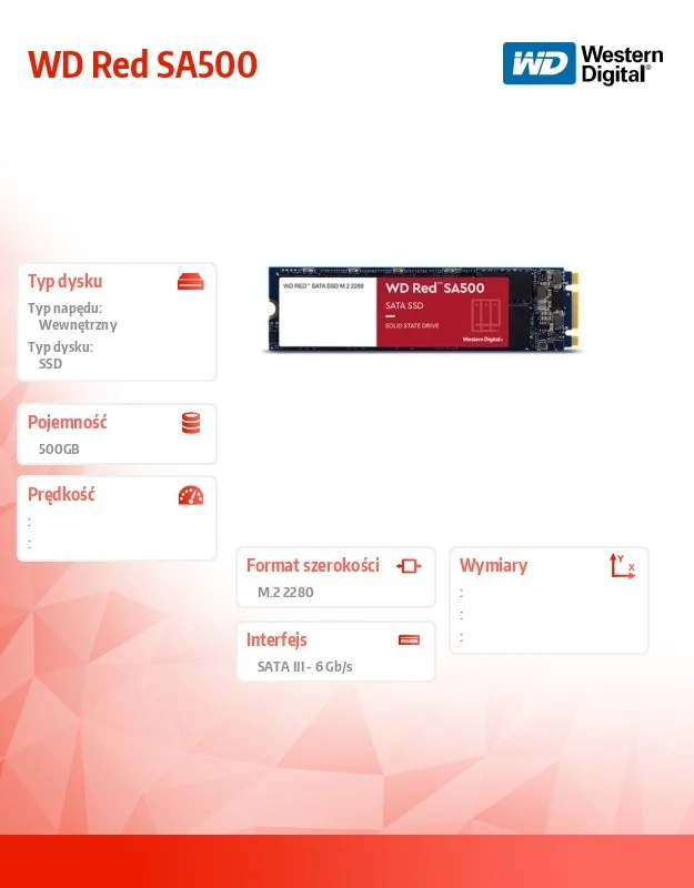 Ssd Wd Red    M.2 2280     500gb Sata3   Sa500 Intern
