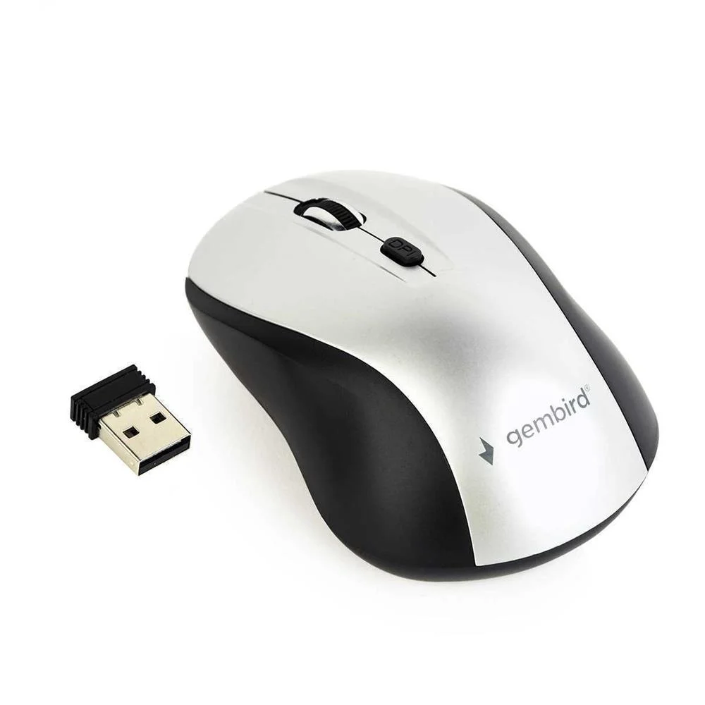 Raton Gembird Inalambrico Blanco/Negro 4 Botones