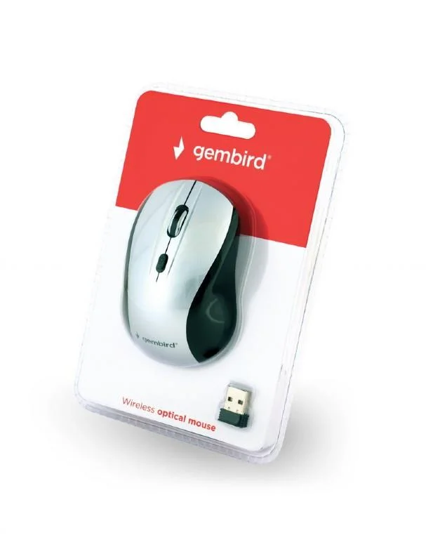 Raton Gembird Inalambrico Blanco/Negro 4 Botones