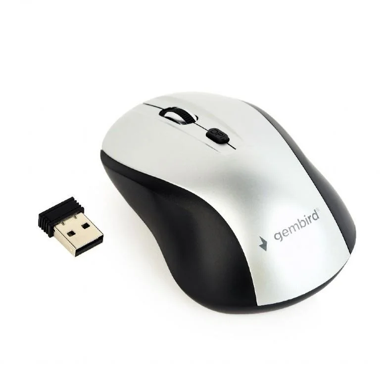 Raton Gembird Inalambrico Blanco/Negro 4 Botones