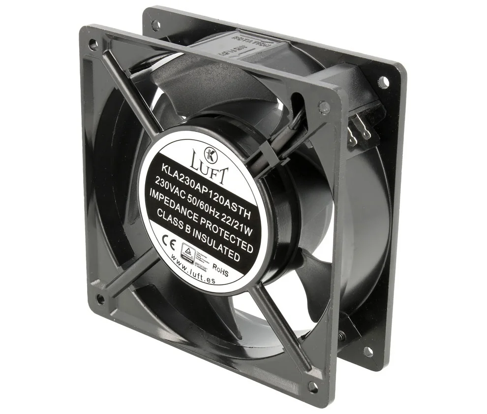Ventilador 230vac 120x120x38mm De Rolamento C/fios