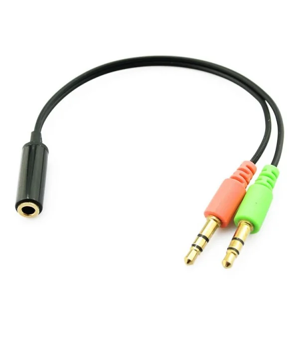 Cabo Jack 3.5mm 4p Femea P/ 2 Jack Macho 0.20m