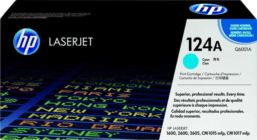 Hp Cartridge No 124a Hp124a Hp 124a Cyan (Q6001a)
