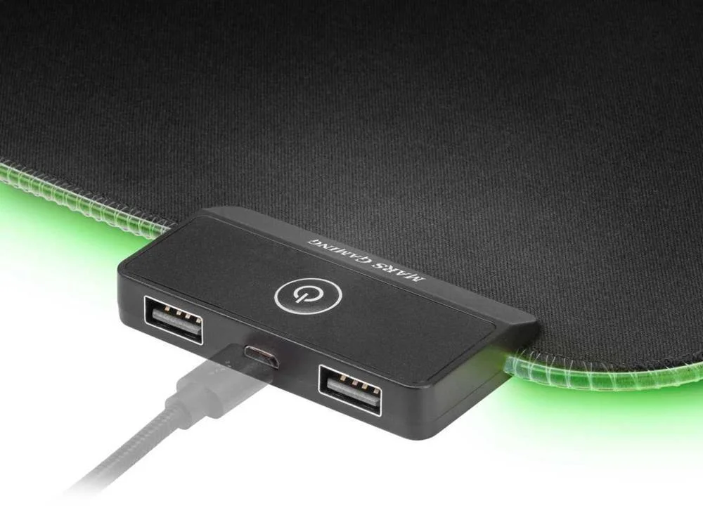 MOUSEPAD MARSGAMING MMPRGB2 XXL, 2XUSB2.0 HUB, RG.