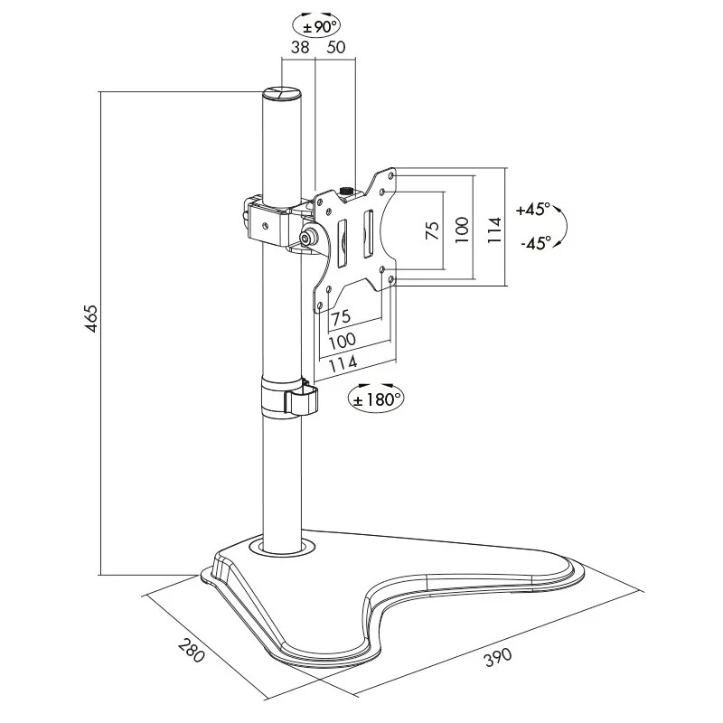 Logilink Tis 13"-32" 1tft 1gelenk Schw. Max.8kg, 88mm Arm